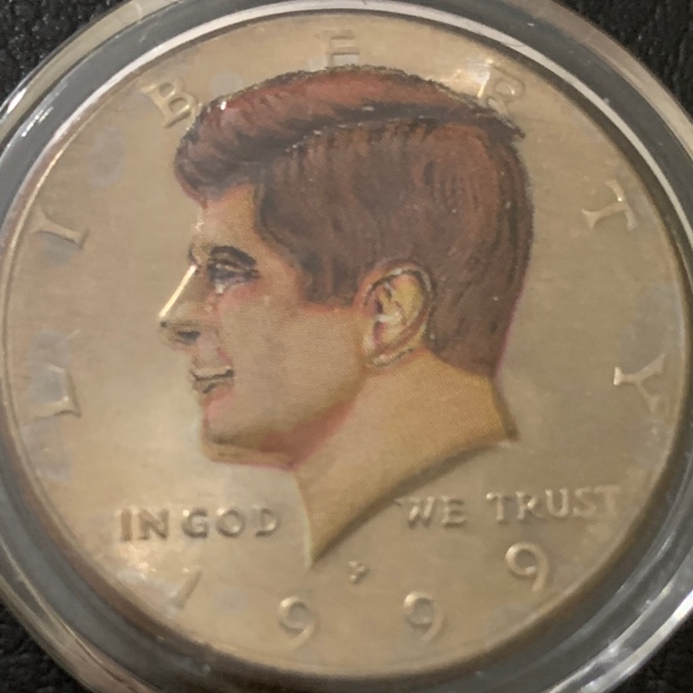 Elegant Colored, Gold-Toned JFK Commemorative Silver Coin